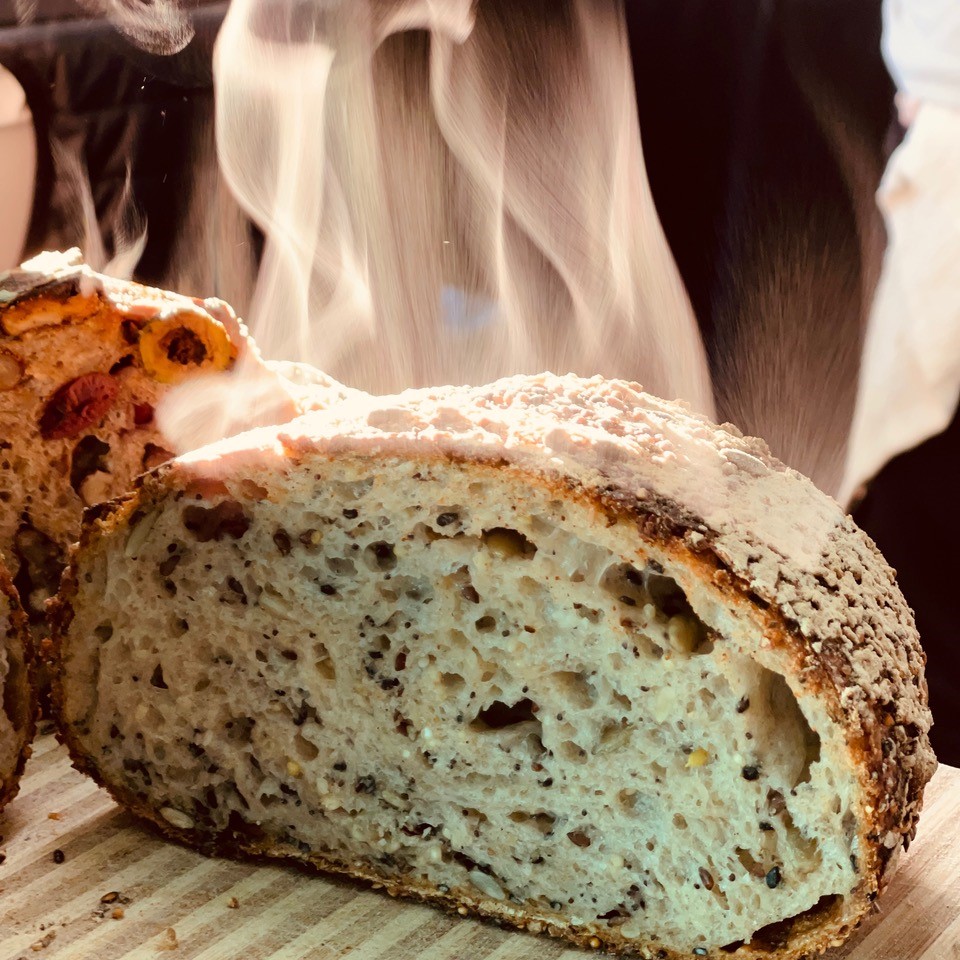 The Seedy Multigrain Sourdough from Izola Bakery with seven different seeds.