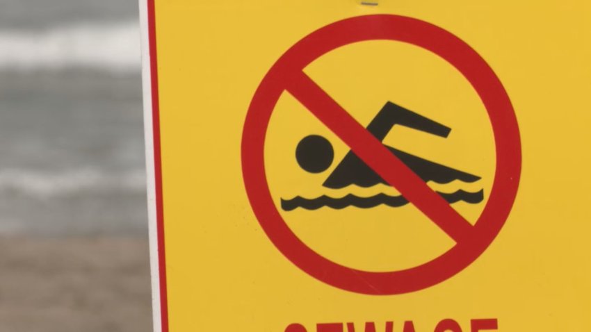 yellow no swimming sign