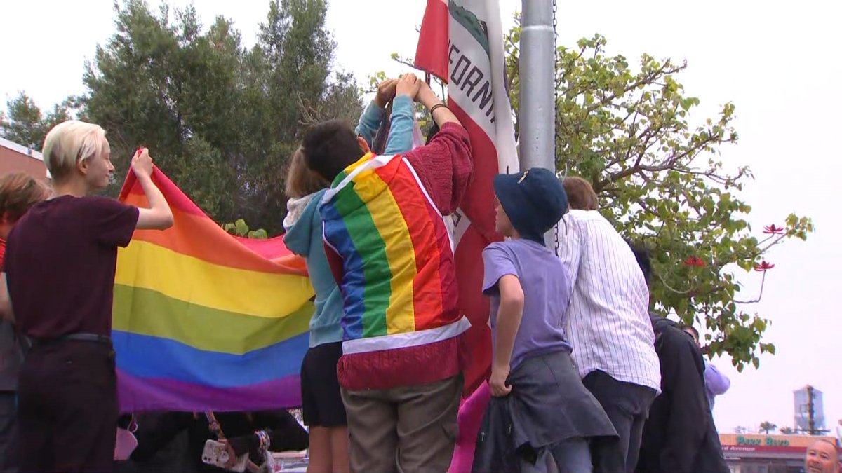 Pride Flag Raised By Students at SDUSD Headquarters in Recognition of