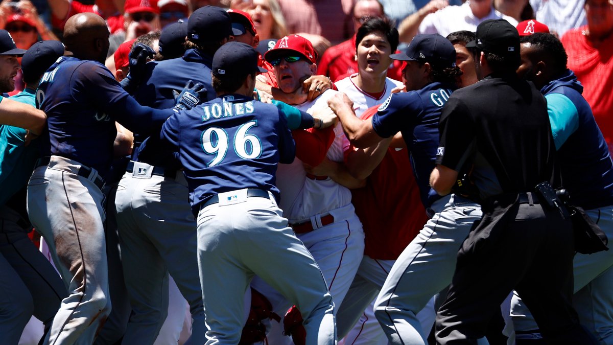 AngelsMariners BenchClearing Brawl Leads to Eight Ejections NBC 7