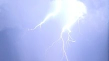 A lightning bolt flashes in the sky near Scripps Ranch in this photo taken by Melinda Reist on June 21, 2022.