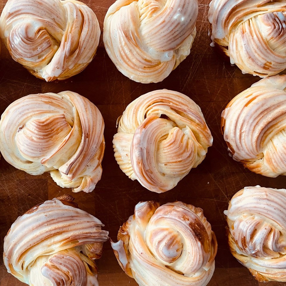 Izola&#8217;s Tahitian Vanilla Knot. A twist on a usual croissant.