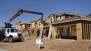 New homes under construction in Tucson, Arizona.