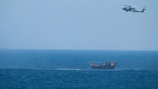 A U.S. Navy Seahawk helicopter