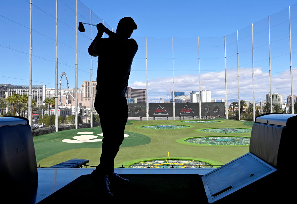 LAS VEGAS, NEVADA - MARCH 06: Guest attends ACM Lifting Lives Topgolf Tee-Off & Rock On at Topgolf Las Vegas on March 06, 2022 in Las Vegas, Nevada. (Photo by David Becker/Getty Images for ACM)