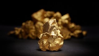 Closeup of big gold nugget