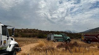 Cal Fire is at the scene of a bush fire that sparked in the South Bay on July 17, 2022.