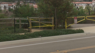 Authorities in Carlsbad investigating the discovery of a bone at a creek on July 7, 2022.