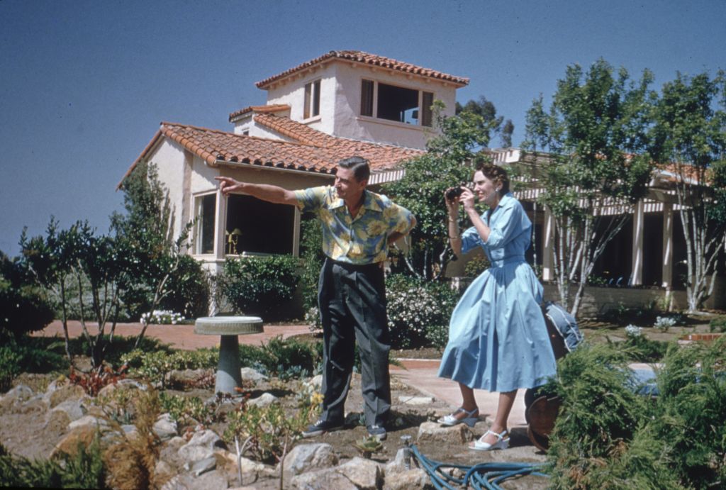 Doctor Seuss And His Wife Outside Their House