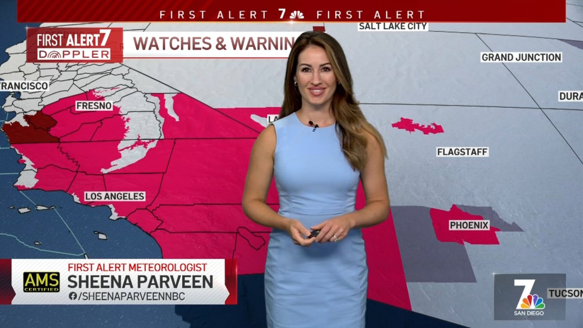 Sheena Parveens Morning Forecast For Tuesday Aug 30 2022 Nbc 7