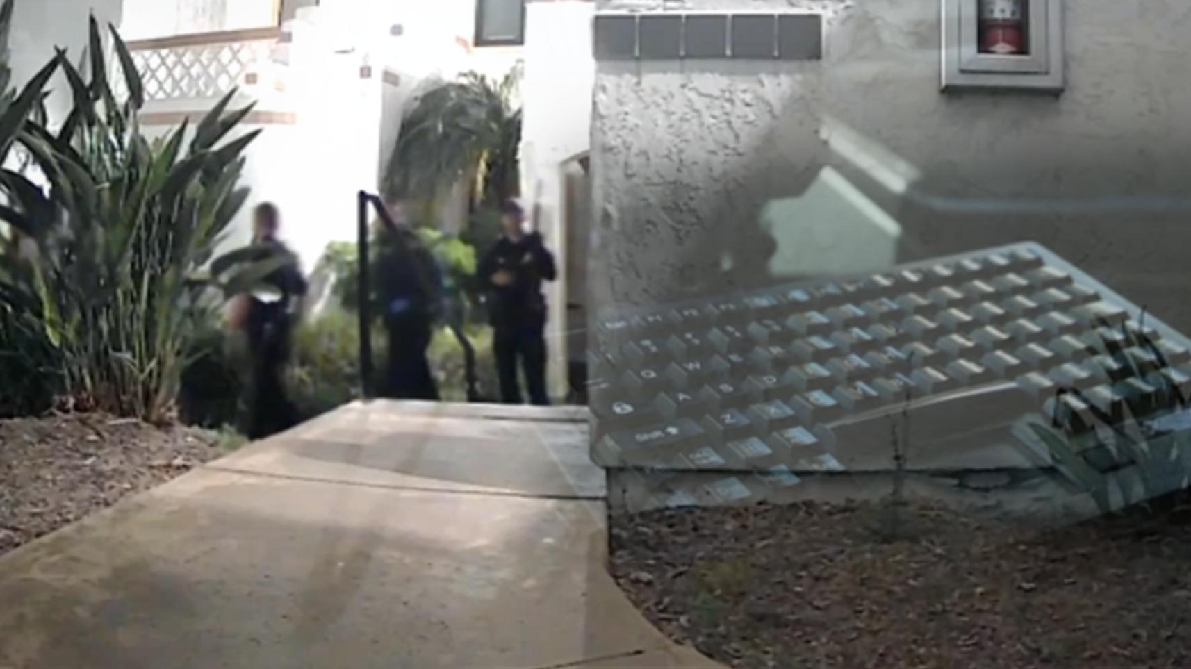 Photo Illustration: San DIego Officers leave Connie Dadkhah's apartment