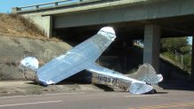An image of the small plane that crashed near Interstate 8 in El Cajon on Thursday, Aug. 18, 2022.