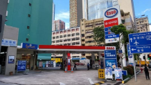 Gas station in Hong Kong, where the price of gas averages USD per gallon.