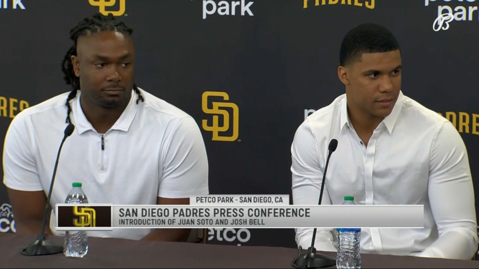 Juan Soto, Josh Bell introduced as newest Padres before debut in