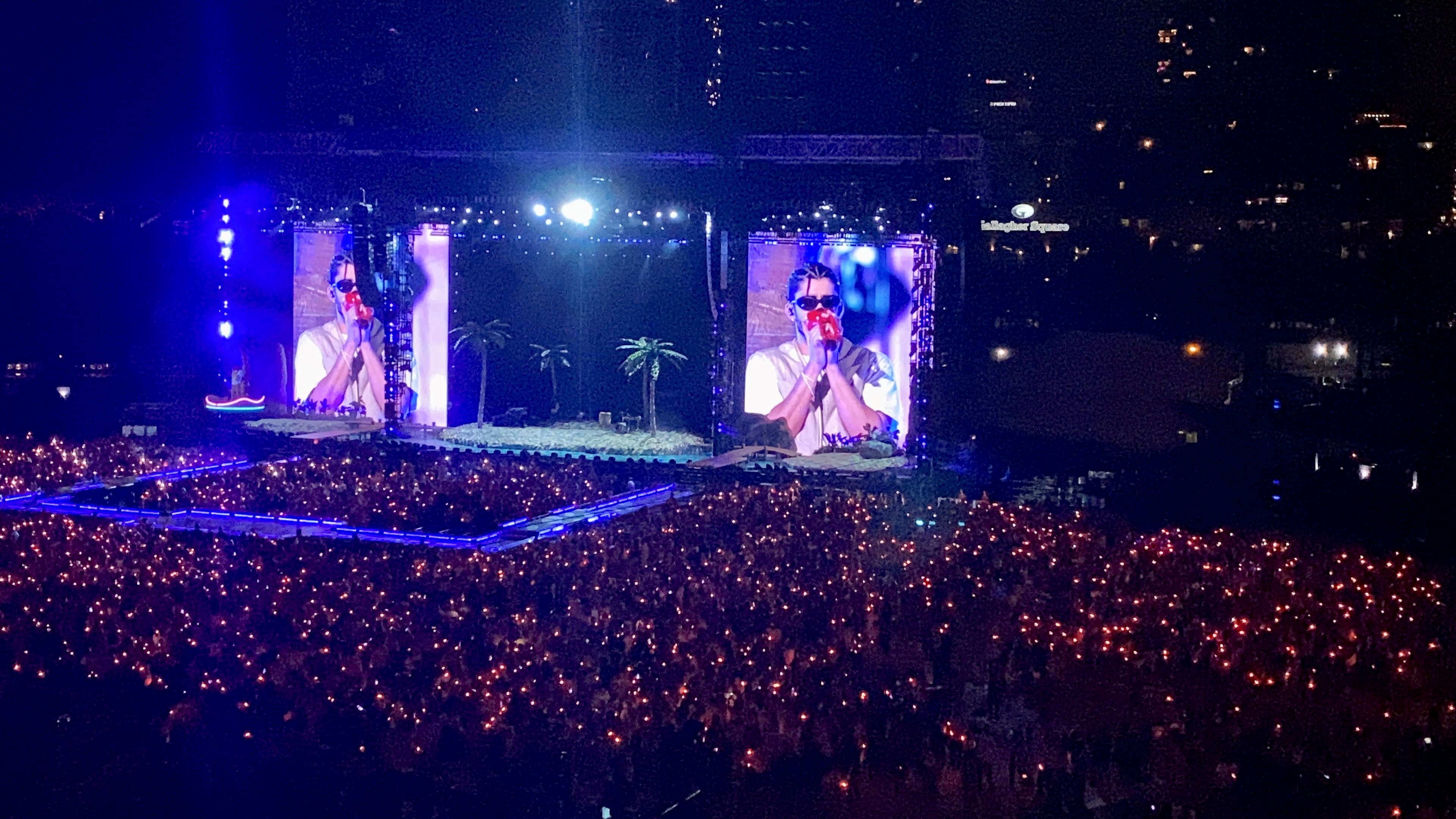 September 18, 2022, San Diego, California, USA: Bad Bunny performs  reggaeton in front of thousands o