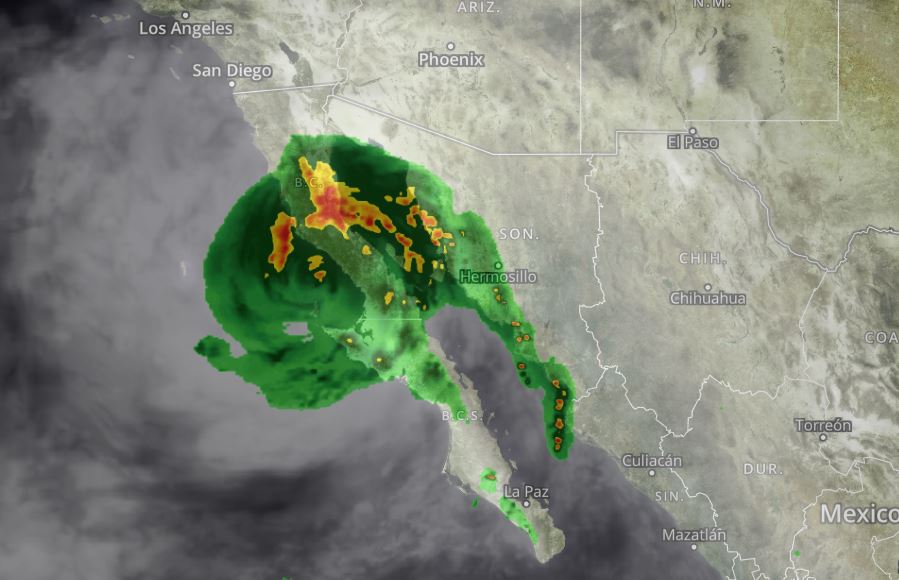 Radar de huracán kay a las 7 pm