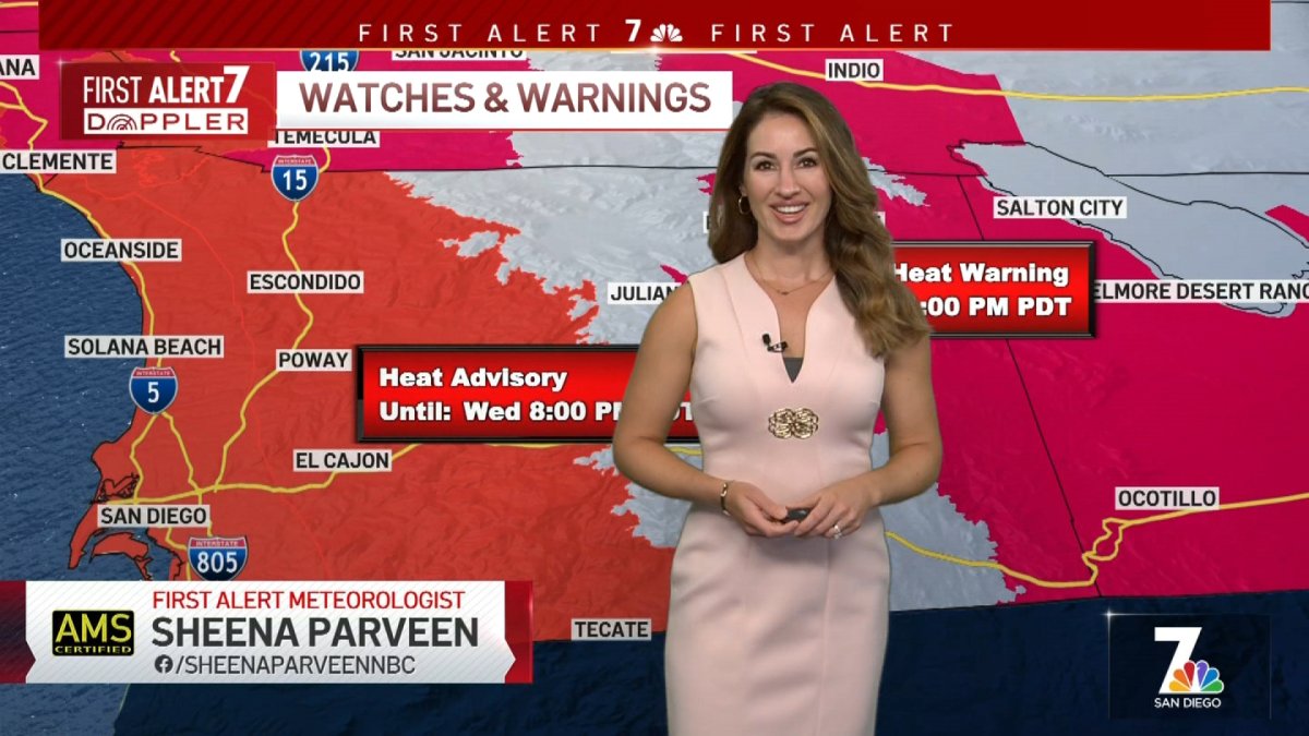 Sheena Parveens Morning Forecast For Monday Sept 26 2022 Nbc 7 San Diego