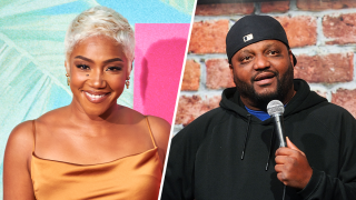 Tiffany Haddish (left) and Aries Spears (right)