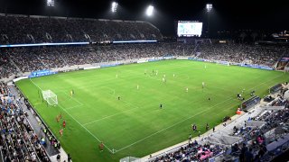 Fans cheer during the first half of an NWSL women's soccer game between the Angel City FC and the San Diego Wave FC on Sept. 17, 2022.