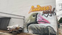 Padres Goose mural that popped up on Third Avenue in