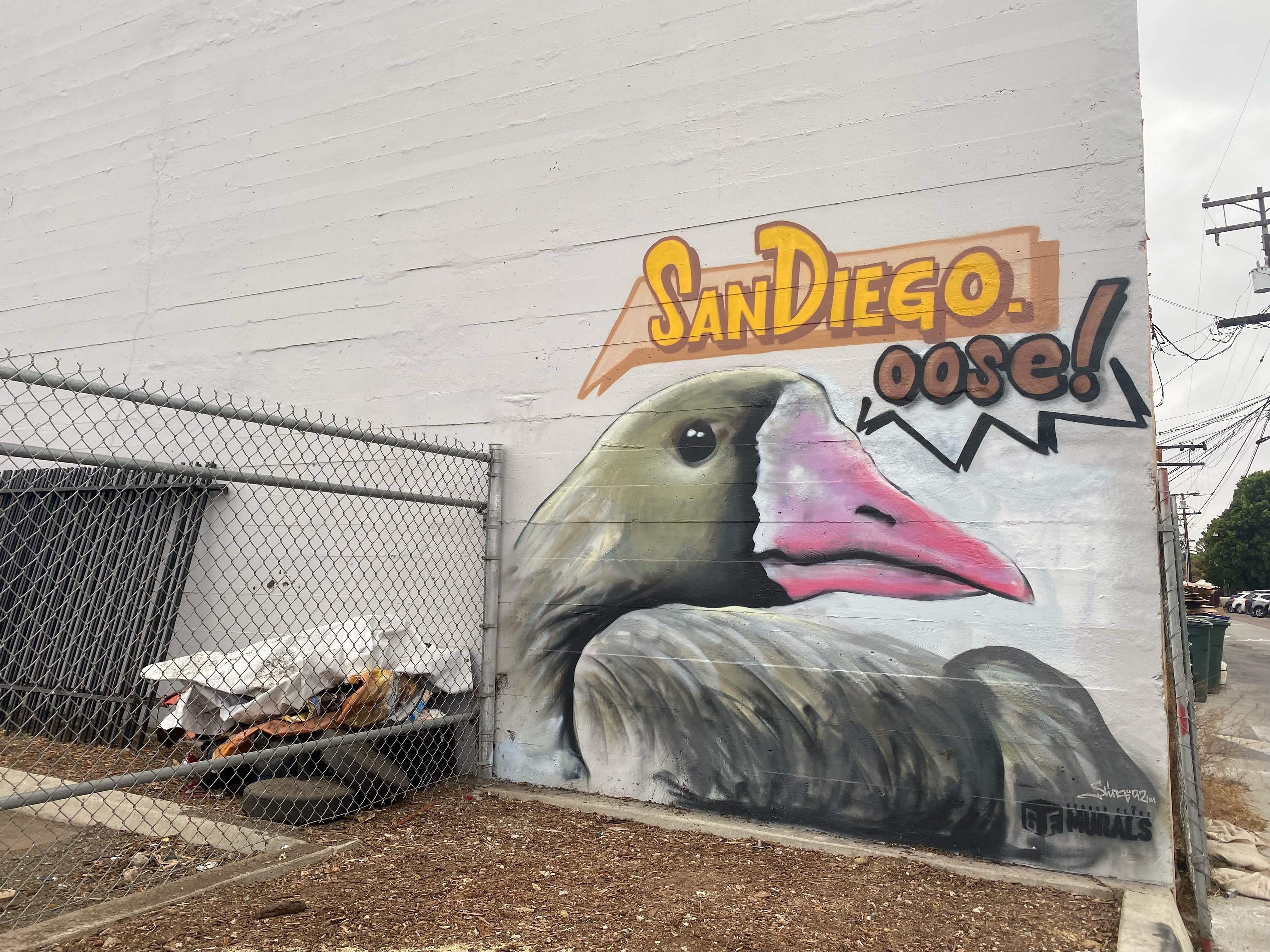 Padres Goose mural that popped up on Third Avenue in