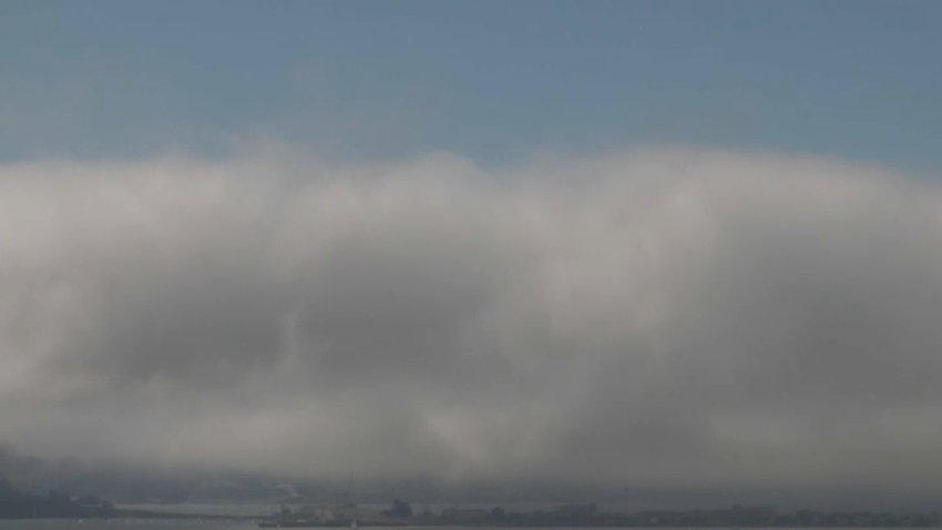 Fog blankets San Francisco during Fleet Week. ( Oct. 9, 2022)