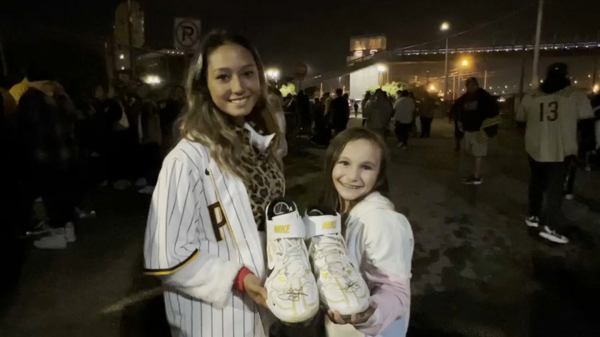 Ingrid Janssens-Lozano, 9, was gifted Joe Musgrove's cleats from the pitcher himself upon the San Diego Padres' return from their postseason run.