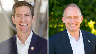 Incumbent Mike Levin (L) and Brian Maryott (R) race for the 49th Congressional District.