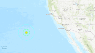A USGS map shows where an earthquake occurred, just off the coast of California, on Tuesday, Nov. 2, 2022.