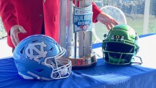 Holiday Bowl 2022 helmets.