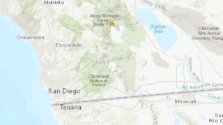 The quake hit early Monday afternoon near Borrego Springs.