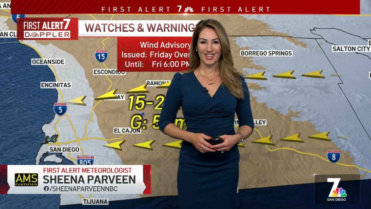 San Diego Weather Today Sheena Parveens Morning Forecast For Friday Feb 10 2023 Nbc 7 San
