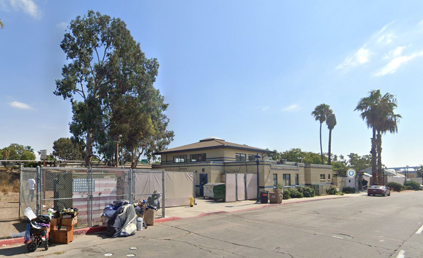 The Neil Good Day Center near the intersection of 17th and K streets, an area heavily frequented by members of San Diego's homeless population