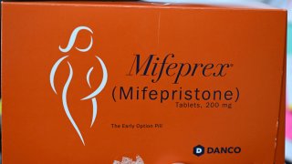 Mifepristone (Mifeprex), one of the two drugs used in a medication abortion, is displayed at the Women’s Reproductive Clinic, which provides legal medication abortion services, in Santa Teresa, New Mexico, on June 15, 2022.