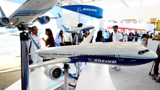 A model of Boeing Co. 777 at the company’s booth during the Aero India 2023 at Air Force Station Yelahanka in Bengaluru, India, on Tuesday, February 14, 2023.