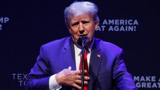Former U.S. President Donald Trump delivers remarks on education as he holds a campaign rally with supporters, in Davenport, Iowa, U.S. March 13, 2023.