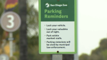 A few reminders for visitors at the zoo not to leave anything valuable in their cars.