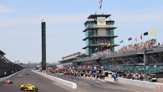 Scott McLaughlin, driver of the No. 3 Pennzoil Team Penske Chevrolet, drives during practice of the 107th Running of the Indianapolis 500 at Indianapolis Motor Speedway on May 22, 2023 in Indianapolis, Ind.