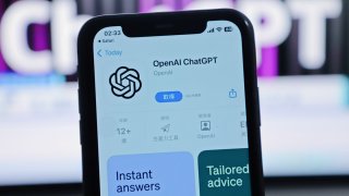 FILE - The ChatGPT app download interface of OpenAI for iOS is seen in Shenzhen, Guangdong province, China, May 27, 2023.