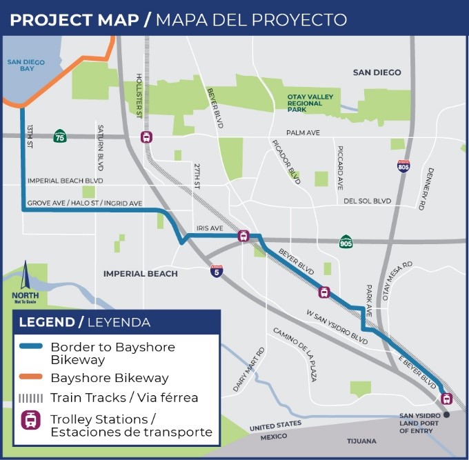 A map of what the added bike path is slated to look like.