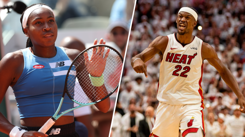 Tennis star Coco Gauff says basketball star Jimmy Butler assured her that his Miami Heat would make it to the NBA Finals before they were guaranteed of so much as participating in the playoffs.
