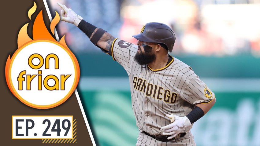 San Diego Padres' Rougned Odor talks to teammates in the dugout