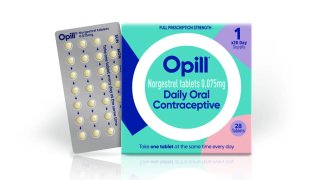 This illustration provided by Perrigo in May 2023 depicts proposed packaging for the company’s birth control medication Opill.