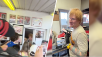 Ed Sheeran Surprises Fans While Working at Cheesesteak Restaurant in Philadelphia