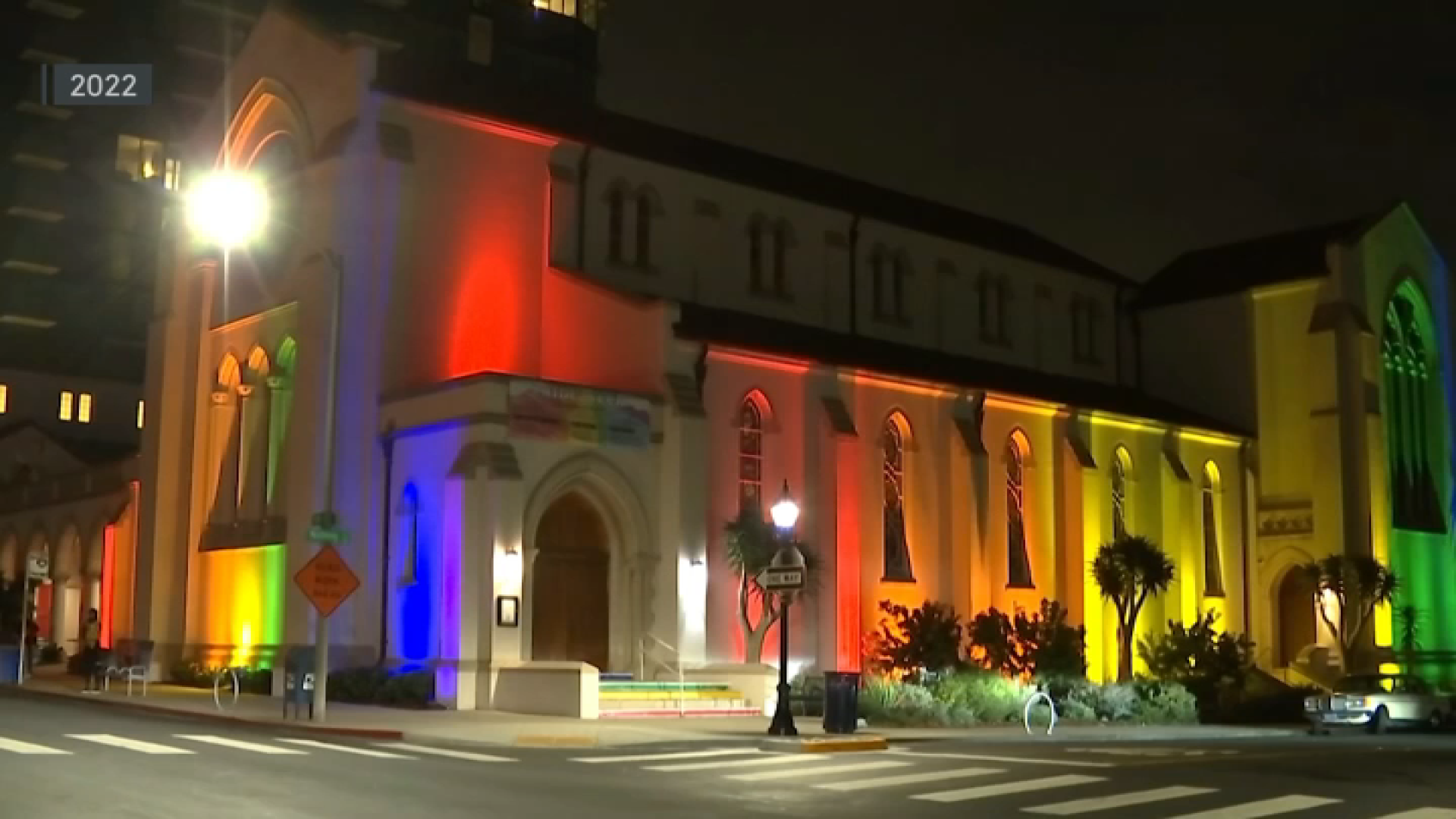 Pride Month: Cathedral Church of St. John the Divine celebrates with  eye-catching lights display - ABC7 New York