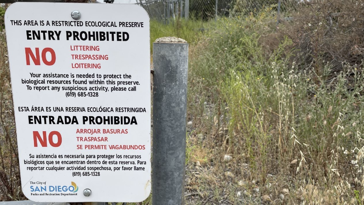 The City of San Diego posted signage warning the public not to enter the Los Peñasquitos Canyon Preserve.