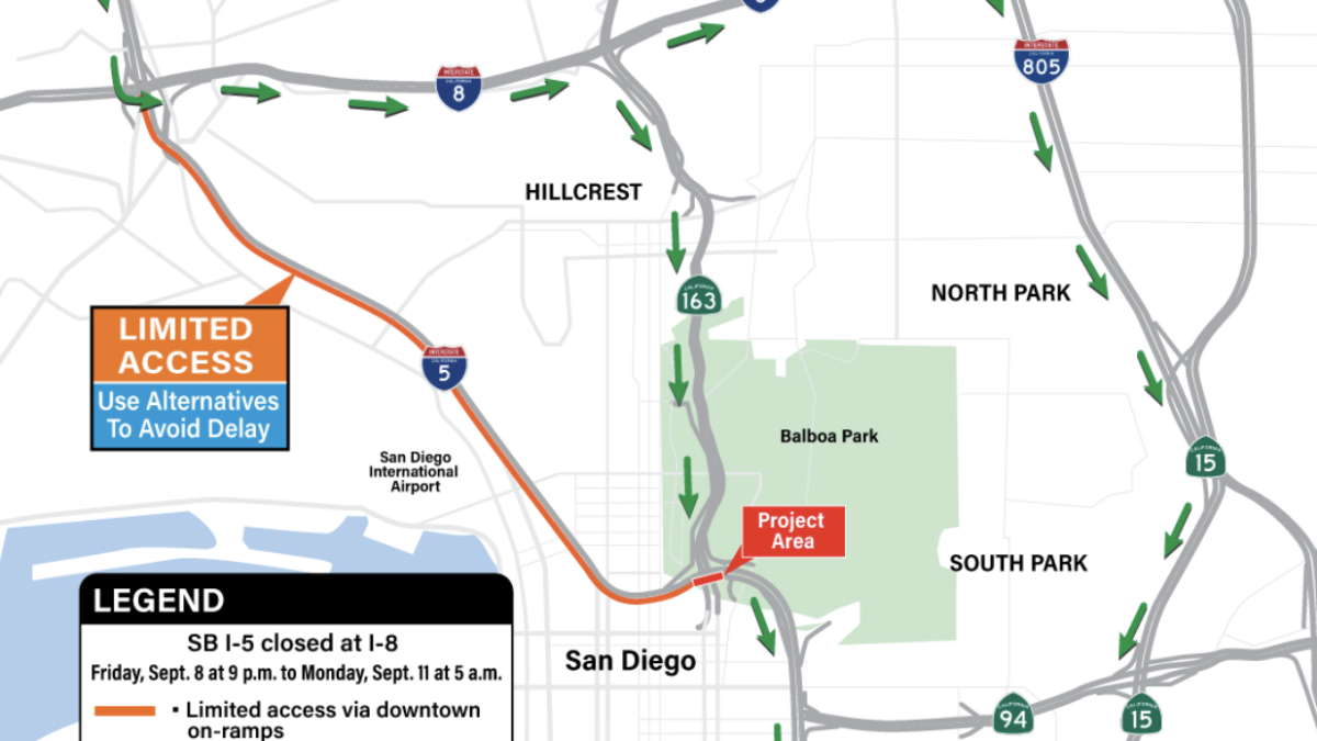 I-5 to close twice, in September for major downtown San Diego bridge work – NBC 7 San Diego - Vimarsana News