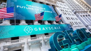 Grayscale Investments at the NYSE, April 18, 2022.