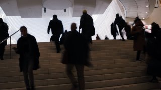 Commuters arrive into the Oculus station and mall in Manhattan, New York, Nov. 17, 2022.