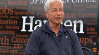 Jamie Dimon, CEO of JPMorgan Chase speaking with CNBC’s Leslie Picker in Bozeman, MT on Aug. 2nd, 2023.